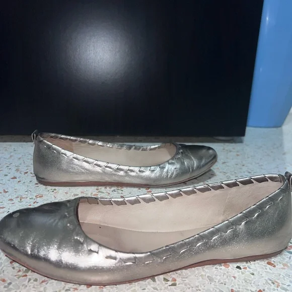 Via Spiga Shoes Via Spiga Leather Metallic Ballerina Flats